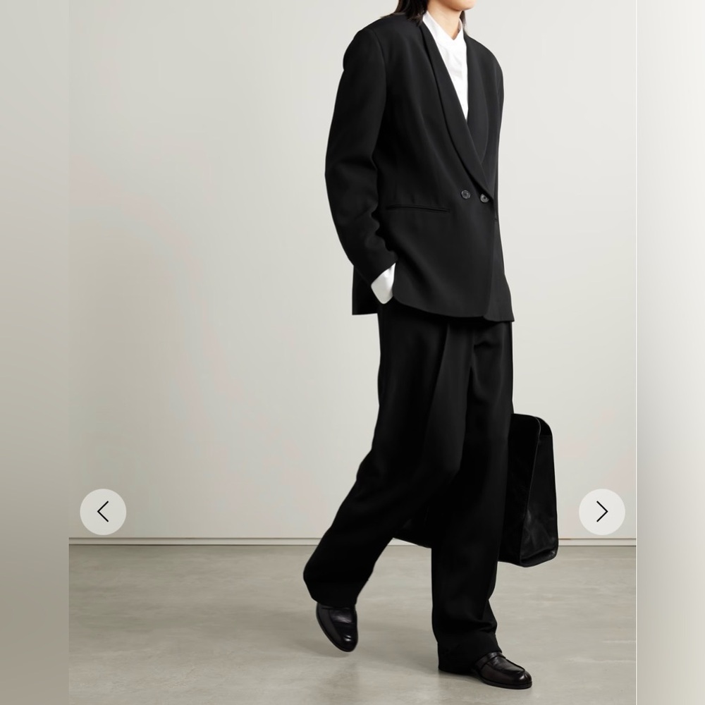 THE ROW black Alda blazer jacket double breasted shawl lapels New w/tags $2800 - Picture 4 of 16